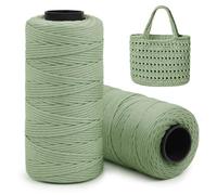 Uiopa 2 Pièces Fil pour Crochet, Fil Macramé 2mm x 160m Plat Ficelle Corde en Polyester pour Sac au Crochet, Paniers, Décoration, Bricolage, Artisanat