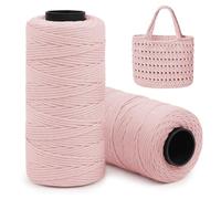 Uiopa 2 Pièces Fil pour Crochet, Fil Macramé 2mm x 160m Plat Ficelle Corde en Polyester pour Sac au Crochet, Paniers, Décoration, Bricolage, Artisanat