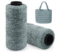 Uiopa 2 Pièces Fil pour Crochet, Fil Macramé 2mm x 160m Plat Ficelle Corde en Polyester pour Sac au Crochet, Paniers, Décoration, Bricolage, Artisanat