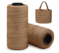 Uiopa 2 Pièces Fil pour Crochet, Fil Macramé 2mm x 160m Plat Ficelle Corde en Polyester pour Sac au Crochet, Paniers, Décoration, Bricolage, Artisanat