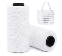 Uiopa 2 Pièces Fil pour Crochet, Fil Macramé 2mm x 160m Plat Ficelle Corde en Polyester pour Sac au Crochet, Paniers, Décoration, Bricolage, Artisanat