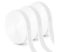 Uiopa 3 Rouleaux Ruban Blanc en Velours 10mm x 4,5m Ruban Cadeau Emballage Ribbon Tissu Décoratif pour Mariage, Invitations, Couronnes, Fête, Artisanat