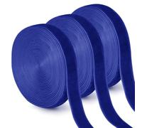 Uiopa 3 Rouleaux Ruban Bleu Royal en Velours 10mm x 4,5m Ruban Cadeau Emballage Ribbon Tissu Décoratif pour Mariage, Invitations, Couronnes, Fête, Artisanat