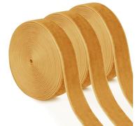 Uiopa 3 Rouleaux Ruban Orange en Velours 15mm x 4,5m Ruban Cadeau Emballage Ribbon Tissu Décoratif pour Mariage, Invitations, Couronnes, Fête, Artisanat