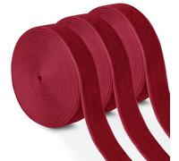Uiopa 3 Rouleaux Ruban Rouge en Velours 15mm x 4,5m Ruban Cadeau Emballage Ribbon Tissu Décoratif pour Mariage, Invitations, Couronnes, Fête, Artisanat