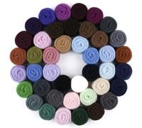 Uiopa 54 Couleurs Laine a Feutrer, 162g Kit de Feutrage pour Feutrage à l'Aiguille et Humide, Laine Cardée pour Artisanat, Décoration, Bricolage