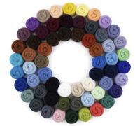 Uiopa 72 Couleurs Laine a Feutrer, 216g Kit de Feutrage pour Feutrage à l'Aiguille et Humide, Laine Cardée pour Artisanat, Décoration, Bricolage