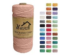 Uiopa Corde Macramé 2mm x 200m, Ficelle Macramé 3-Ply Corde Coton, Fil Macramé de Tressée DIY pour Cintres de Plantes Tentures Murales Jardinage Décoration Bohème (Rouge Brique)