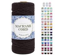 Uiopa Corde Macramé 3mm x 100m Ficelle Macramé Naturel Cordon Coton Fil Macramé 3mm Cordelette pour Suspension Murale Tressée de Plante Rideau Bricolage Décoration Intérieure Boho (Marron)