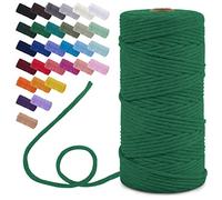 Uiopa Corde Macramé 3mm x 100m, Fil Macramé Simple Torsion Cordon Coton Naturelle, Ficelle Macramé pour Bricolage, Porte Plante Mural, Tapisserie, Decoration Boheme (Vert)