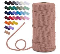 Uiopa Corde Macramé 3mm x 100m, Fil Macramé Simple Torsion Cordon Coton Naturelle, Ficelle Macramé pour Bricolage, Porte Plante Mural, Tapisserie, Decoration Boheme (Rouge Brique)