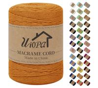 Uiopa Corde Macramé 3mm x 300m Fil Macrame Coton Naturel Ficelle Cordelette Couture Bricolage Cordon pour Macrame Mural, Porte Plante Mural, Decoration Mariage, Rideau, Emballage Cadeau (Doré)