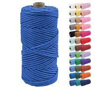 Uiopa Corde Macramé 4mm x 100m Ficelle Corde Coton Tressé Fil Macramé Naturel pour Crochet, Tentures Murales, Cintres de Plantes, Artisanat DIY Décoration