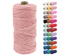 Uiopa Corde Macramé 4mm x 100m Ficelle Corde Coton Tressé Fil Macramé Naturel pour Crochet, Tentures Murales, Cintres de Plantes, Artisanat DIY Décoration