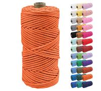 Uiopa Corde Macramé 4mm x 100m Ficelle Corde Coton Tressé Fil Macramé Naturel pour Crochet, Tentures Murales, Cintres de Plantes, Artisanat DIY Décoration