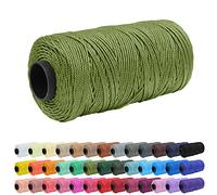 Uiopa Corde Macramé en Polypropylène 1,5mm x 200m Fil Macramé Coloré Fil de Crochet Ficelle Corde de Tressée DIY pour Tricot, Sac à Main, Panier, Projets de Bricolage