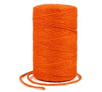 Uiopa Ficelle Jute 2mm x 200m Naturel Corde Chanvre pour Jardin, Bricolage d'art Créatif, L'emballage Cadeau, Deco Noel (Orange)