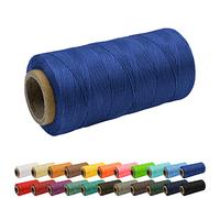 Uiopa Fil à coudre plat en cuir ciré 150D, pour artisanat du cuir, reliure, réparation de chaussures, 1 mm, 260 m, bleu vif