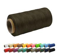 Uiopa Fil à coudre en cuir ciré 150D, pour artisanat en cuir, reliure, réparation de chaussures, 1 mm, 260 m, vert kaki