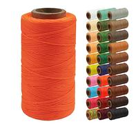 Uiopa Fil Ciré, 0,8mm x 270m Fil de Couture Plat en Cuir, Bobine de Fil a Couture Ciré pour Projets en Cuir, Réparation de Chaussures, Reliure, Bricolage Artisanat