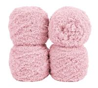 Uiopa Fil Crochet 4 x 100g, Fil de Laine à Tricoter à La Main, Pelote de Crochet Laine Douce et Moelleux pour Couvertures, Foulards, Chapeaux, Projets de Bricolage (Rose Chair)