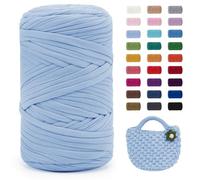 Uiopa Fil Crochet, 400g/120m Fil Polyester en Tissu Chunky Tshirt Yarn, Laine T-Shirt Crochet Trapilho pour Sacs/Paniers/Tapis, Décoration d'Intérieur, Bricolage, Artisanat