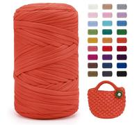 Uiopa Fil Crochet, 400g/120m Fil Polyester en Tissu Chunky Tshirt Yarn, Laine T-Shirt Crochet Trapilho pour Sacs/Paniers/Tapis, Décoration d'Intérieur, Bricolage, Artisanat
