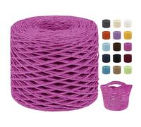 Uiopa Fil Crochet pour Sac, 2mm x 200m Rafia Naturel Bobine Raphia à Crocheter, Fil Raphia de Papier pour Sacs de Plage, Chapeaux, Panier, Artisanat