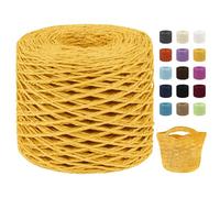 Uiopa Fil Crochet pour Sac, 2mm x 200m Rafia Naturel Bobine Raphia à Crocheter, Fil Raphia de Papier pour Sacs de Plage, Chapeaux, Panier, Artisanat