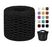 Uiopa Fil Crochet pour Sac, 2mm x 200m Rafia Naturel Bobine Raphia à Crocheter, Fil Raphia de Papier pour Sacs de Plage, Chapeaux, Panier, Artisanat