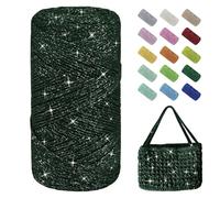 Uiopa Fil Macramé 1,5mm x 280m Fil Crochet Brillant pour Sac, Coton à Crocheter Corde Macramé pour Paniers, Décoration, Bricolage, Artisanat (Vert Foncé)