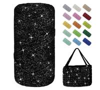 Uiopa Fil Macramé 1,5mm x 280m Fil Crochet Brillant pour Sac, Coton à Crocheter Corde Macramé pour Paniers, Décoration, Bricolage, Artisanat (Noir)