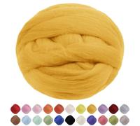 Uiopa Laine a Feutrer, 200g Pelote de Laine Feutrée, Grosse Laine de Feutrer Jaune de Feutrer Laine Cardée pour Feutrage à l'Aiguille, Feutrage Humide, Décoration, Bricolage
