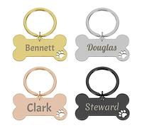 Uiopa Medaille Chien avec Gravure Personnalisé, Plaque Chien Personnalisable en 2 Tailles et 4 Couleurs, Pendentif pour Collier Chien Chat, Médaillons d'Identifications pour Animal
