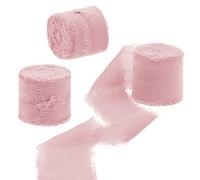 Uiopa Ruban Cadeau Rose 4cm x 15m Ruban Mousseline de Soie Ruban Tissu Décoratif Ruban Mariage pour Invitations, Bouquets, Décoration de Table, Artisanat