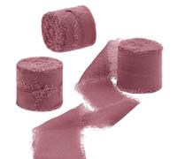 Uiopa Ruban Cadeau Rose Aquatique 4cm x 15m Ruban Mousseline de Soie Ruban Tissu Décoratif Ruban Mariage pour Invitations, Bouquets, Décoration de Table, Artisanat
