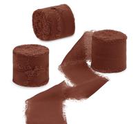 Uiopa Ruban Cadeau Rouge Rouille 4cm x 15m Ruban Mousseline de Soie Ruban Tissu Décoratif Ruban Mariage pour Invitations, Bouquets, Décoration de Table, Artisanat