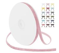 Uiopa Ruban Rose Clair 10mm x 9m Ruban Velours, Rubans Tissu en Velours pour Emballage Cadeau, Couronnes, Mariage, Fête, Décoration, Artisanat