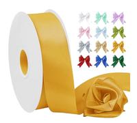 Uiopa Ruban Satin Jaune d'Or 40mm x 91m, Rouleau de Ruban Cadeau en Polyester, 40mm de Large Rubans Soie Tissu Décoratif pour Emballage Cadeau, Mariage, Fête, Bouquets, Artisanat