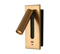 UIOPPOI Applique Murale Moderne avec Port USB de Chargement pour Chevet, Lampe Murale à Rotation réglable, Lampe de Lecture Murale LED avec Interrupteur ou Interface de Type C (Type-c+USB, doré)