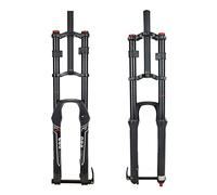 UIOPPOI Fourche de vélo VTT 26/27,5/29 po DH Fourche à suspension pneumatique Voyage de descente 140 mm Réglage de rebond Double fourche avant 1-1/8 axe traversant droit 15 x 100 mm avec verrouillage