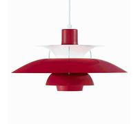 UIOPPOI Lampe Suspendue PH5 avec Douille Compatible E27 pour éclairage Moderne, Lustre en Aluminium de Style Nordique pour décoration de Maison et de Restaurant, 40 cm, Rouge