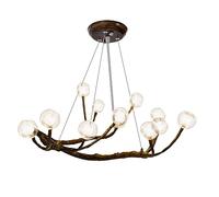 UIOPPOI Lustre de Branche Moderne 12 lumières rétro en Bois plafonnier luminaire Branche Branche d'arbre lumière Haut Plafond Lustre réglable Suspension lustres de Ferme pour Cuisine