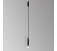 UIOPPOI Suspension linéaire à Long Tube, Lampe Suspendue à flûte en métal avec Finition Noire, Lustre LED Moderne - 5 W, Mini Lampes à Suspension de Chevet, éclairage décoratif de comptoir de Bar