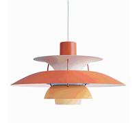 UIOPPOI Suspension PH5 avec Douille Compatible E27 pour éclairage Moderne, Lustre en Aluminium de Style Nordique pour décoration de Maison et de Restaurant, 50 cm, Orange