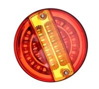 UioQrintan Clignotant de rétroviseur extérieur 5,6 Pouces Hamburger, feu de freinage arrière, Clignotant pour Camping-Car, remorque, Caravane, Camping-Car, Camion, Tracteur, VTT, Rouge et Jaune