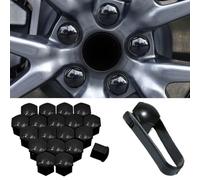 UioQrintan Lot de 20 Cache-écrous de Roue hexagonaux, pour Subaru Impreza Wagon 2000, 2001, 2002, 2003, 2004, 2005, 2006, 2007, Anti-poussière, durables, Accessoires, A/Noir, 17 mm