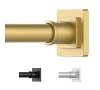 UIOSANRT Tringle à rideau de douche dorée de 79 à 200 cm - Antidérapante - Montage sans perçage - Tringle à rideau de douche à ressort réglable pour fenêtres et salle de bain