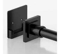 UIOSANRT Tringle à rideau de douche en acier inoxydable réglable de 78,7 à 172,7 cm avec supports, tringle à rideau de douche à tension réglable pour salle de bain, fenêtres, placard - Noir mat