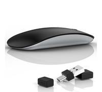 Uiosmuph G11 Souris sans Fil, 2.4 GHz avec Récepteur USB Souris Ultra Mince Souris Silence 1000-1200-1600 DPI Réglable Mouse, pour Ordinateur Portable, PC, Tablette (Noir)